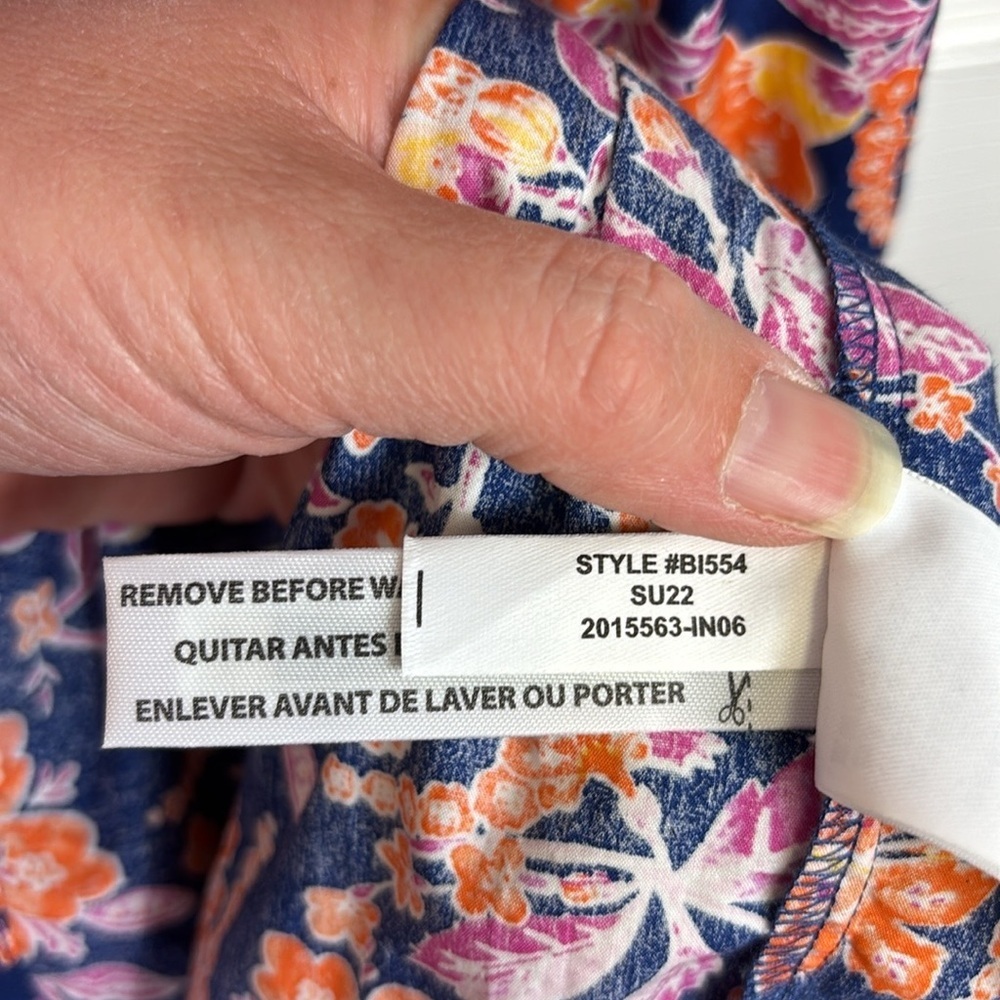 J. Crew Harborside cutout dress navy orange floral sz xs - Picture 9 of 9